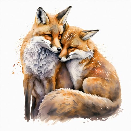 Tableau renards amoureux adrium 40x40 cm : cadeau idéal Saint-Valentin
