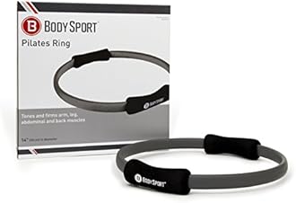 Body Sport Pilates Ring with Foam Padded Grips to Sculpt the Thighs, Core, Arms and More,Gray