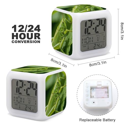 Reloj despertador verde de insectos LED para decorar el dormitorio infantil 3