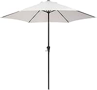Ombrelone Guarda-Sol 2,70m Haste Central com Manivela Proteção Solar UV 50+ e Saída de Ar ideal para Jardim, Piscina e Área Externa