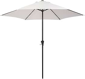 Ombrelone Guarda-Sol 2,70m Haste Central com Manivela Proteção Solar UV 50+ e Saída de Ar ideal para Jardim, Piscina e Área Externa