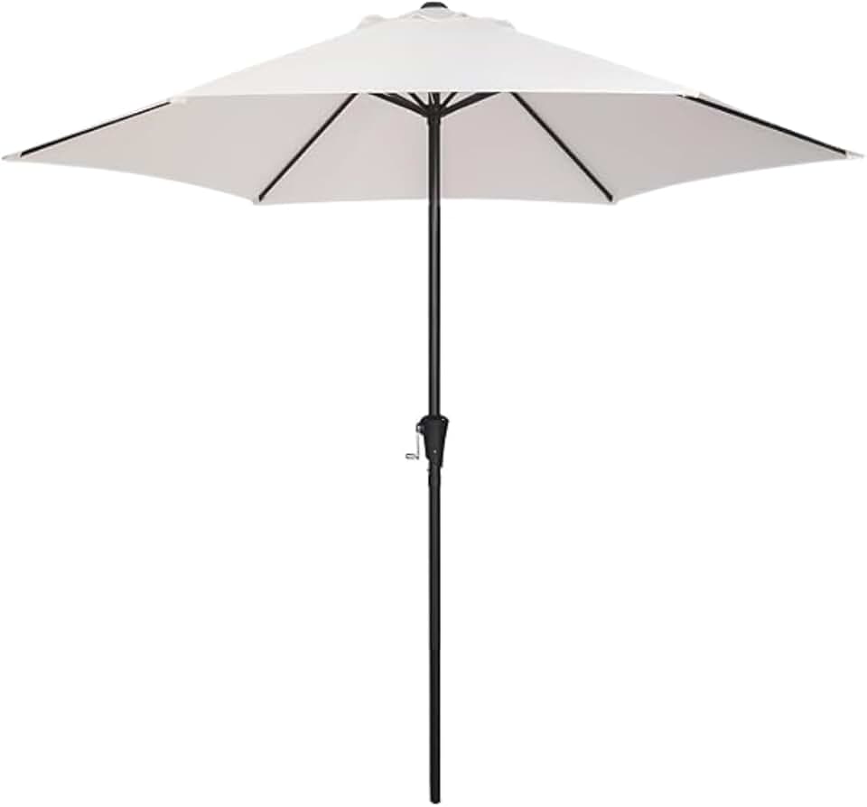 Ombrelone Guarda-Sol 2,70m Haste Central com Manivela Proteção Solar UV 50+ e Saída de Ar ideal para Jardim, Piscina e Área Externa