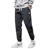 [W Wonyo] チノパン メンズ 秋服 ズボン 9分丈 サルエルパンツ 綿 ボトムス 伸びる ストレッチパンツ オシャレ ジョガーパンツ 脚長 テーパードパンツ 人気 ずぼん アンクル丈 pants for men かっこいい カジュアル オールシーズン charcoal 2XL