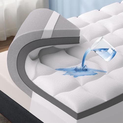 Bedsure Cubrecolchón de espuma viscoelástica de 4.5