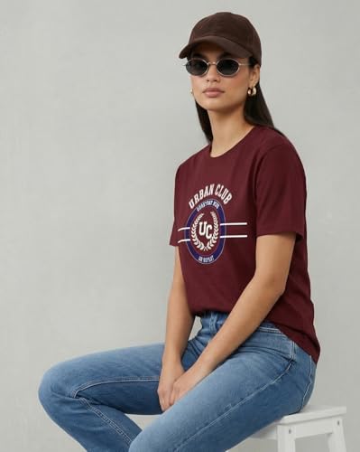 Image of Nobero 100% Cotton T-Shirts for Women Stylish | Regular Fit | Graphic Printed T Shirts for Women 180 GSM Combed Cotton | Crew Neck Half Sleeve
