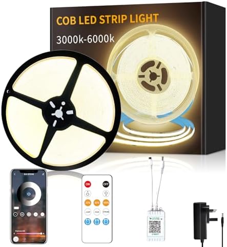 Yeewhale COB LED Strip Lights 3000K 30M 24V Dimmable Warm White LED ...