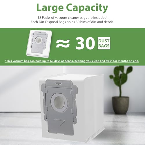 26 Pack Vacuum Bags for iRobot Roomba i7, i7+, i7Plus, i8, i8+, i3, i3+, i4, i4+, i6, i6+, j7, j7+, s9, s9+, s9Plus, i & s & j Series Clean Base Automatic Dirt Disposal Bags