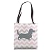 Dachshund Long Haired Dog Mom Dad Pink Wave Pet Gift Tote Bag
