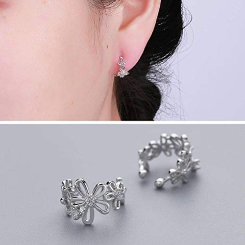 Boucles d'oreilles à fleurs de printemps argent S925 blanc clous d'oreilles femme tendance