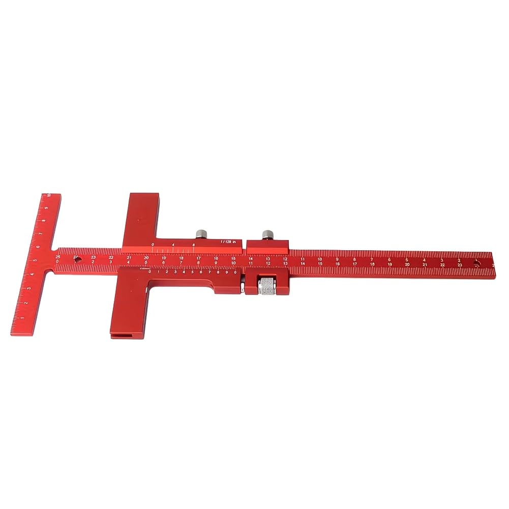 Oewwthy Aluminum Alloy Sliding Gauge T-Square Scriber Ruler Measuring Tool For Woodworking