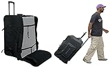 Rockville SB15 v2 Rolling Travel Bag w/ Wheels, Fits Most 15' DJ PA Speakers, Telescopic Handle, Durable Nylon, Accessory Pockets, for Mobile DJs and Event Pros