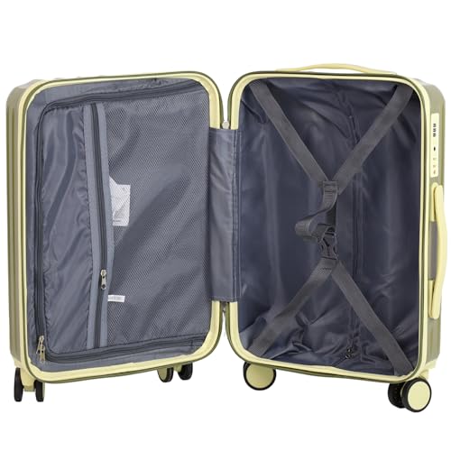 Fergana 20-Inch PC Hard Shell Carry-On Luggage Set – Lightweight Cabin Suitcase with Spinner Wheels, TSA Lock, Travel Duffel, Vanity Case & Toiletry Bag (Army Green) - Image 6