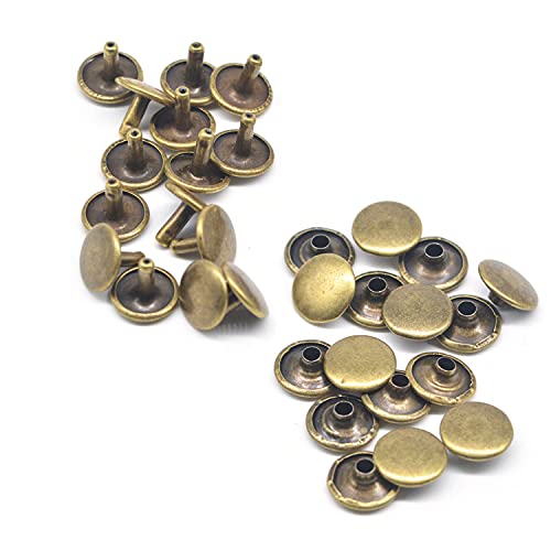 10 mm Lot de 100 rivets tubulaires en 2 parties pour cuir travaux manuels – Décoration pour sacs à main, Jeans, ceintures