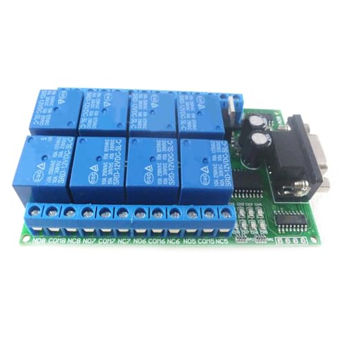 Placa de relé RS232 de 8 canales con conexión USB UART DB9 para control de PC y sistemas PLC 6