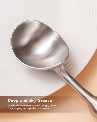Ice Cream Scoop, One Piec Heavy Duty Stainless Steel Sturdy Icecream Scooper Cookie Fruit Scoop, Durable NO Paint NO Coating Dishwasher Safe - Image 5