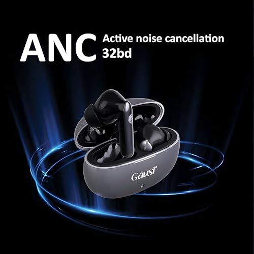 Image of Earbuds Truly Wireless Bluetooth with ANC, 60HRS Playback, 4 ENC Quad Mics, 40ms Low Latency for Gaming, Noise Cancelation, Type-C Fast Charging, Bluetooth 5.4, IPX5, Ear Buds TWS (Iconic Grey)