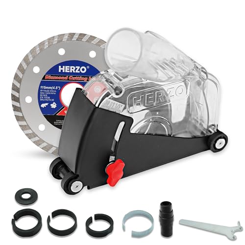 HERZO Dust Shroud Dust Extraction Cutting Guard for 5 inch and 4-1/2 inch Angle Grinder