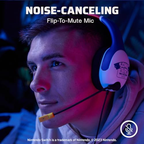 Image of PDP REALMz Wired Gaming Headset for Nintendo Switch /Lite /OLED, 3.5mm Headphones Audio Jack for Tablets /PC /Console /Laptop, Officially Licensed SEGA Sonic Superstars: Sonic Go Fast