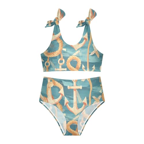 KLL Anchors and Ropes Girl 2 Piece Bikini Sets Beach Swimsuit Swimwear Adjustable Strap3