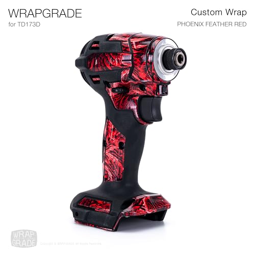 WRAPGRADE Custom Wrap Aufkleber Abziehbild kompatibel mit Makita DTD173 18V LXT (Phoenix Feather Red)
