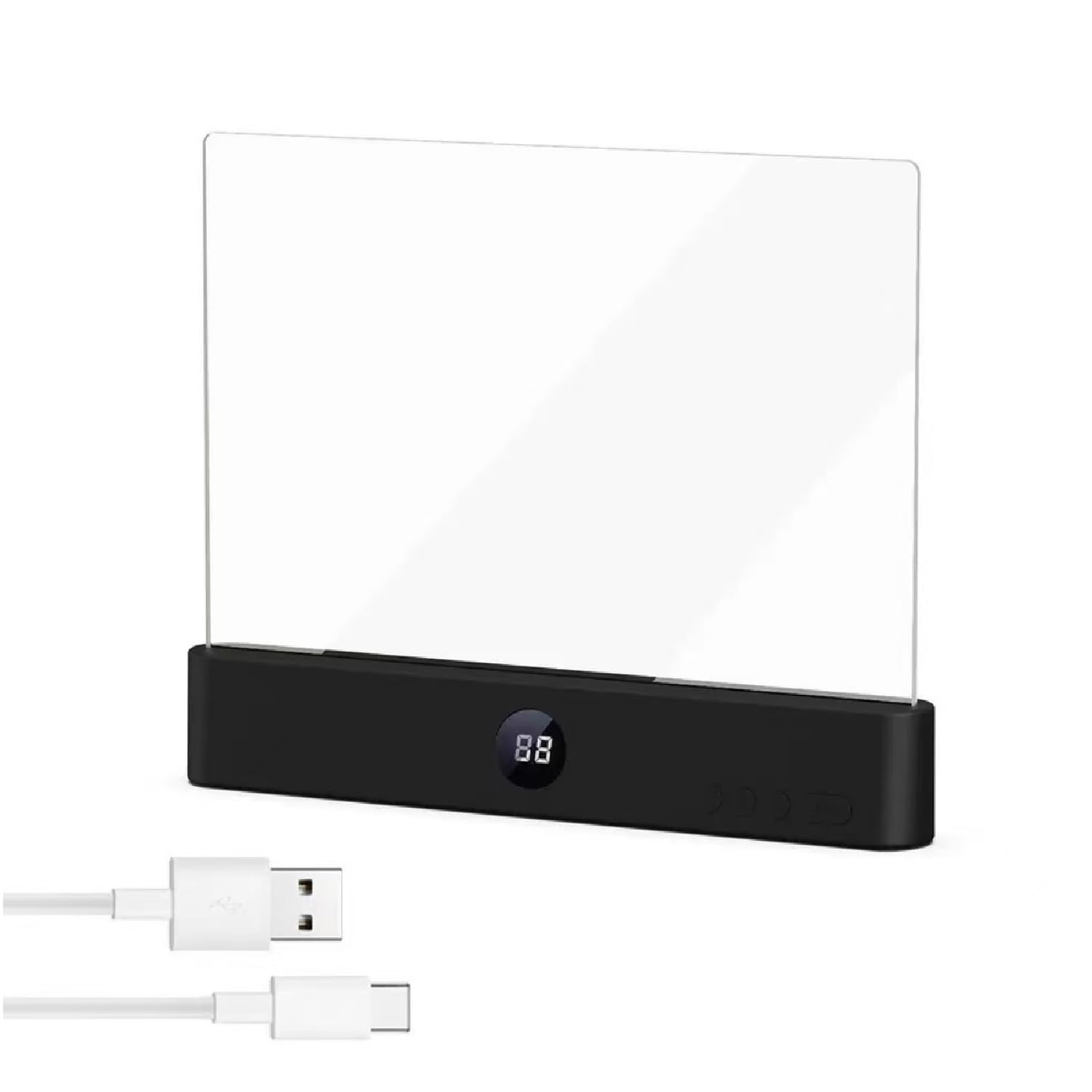 Book Light, Rechargeable Clear LED Flat Reading Light with 3 Colors & Timer, Dimmable Panel Plate Lamp Book Full Page Light for Reading in Bed at Night, Funny Gifts for Readers Kids Women Men (Black)