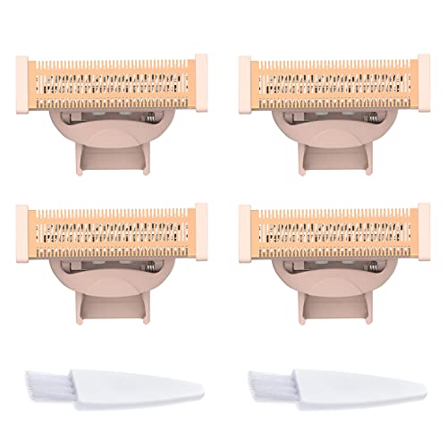 4PCS LinMei Nu Shaver Replacement Heads Compatible for Finishtouch Flawless Women Nu Razor with 2 Cleaning Brush
