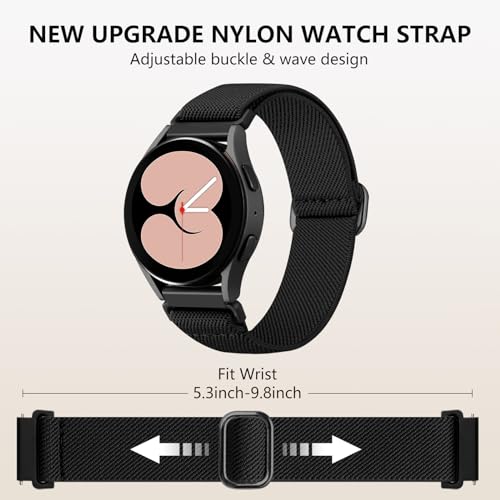 Image of Lerobo Elastic Bands Compatible with Samsung Galaxy Watch 6 5 4 7 FE Band 40mm 44mm 45mm /for Galaxy Watch 6 4 Classic Band 42mm 46mm 43mm 47mm /Active 2,5Pack 20mm Soft Adjustable Nylon Solo Loop Band