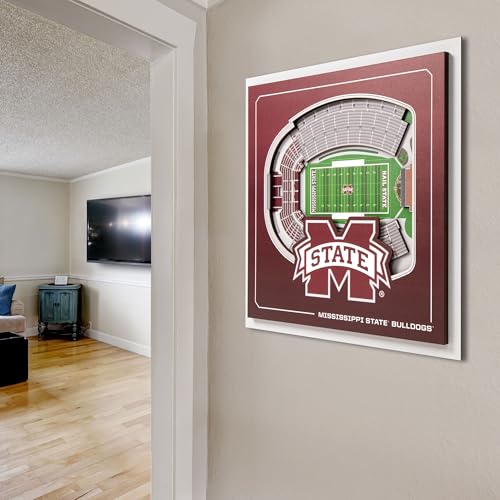 Image of YouTheFan Officially-licensed NCAA Stadium Series 3D Wall Art - multi-layer team stadium replica, detailed sports fan gift, indoor decor