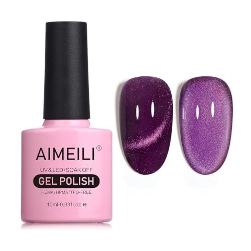 AIMEILI 10ML Cat Eye Nail Gel Polish Smalto per Unghie in Gel UV LED Soak Off per Manicure Colorati Smalti Semipermente Magnetico per Unghie 736