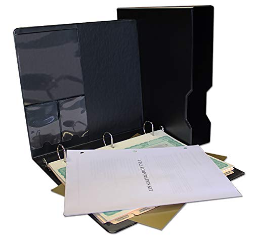 Corporate kit ThriftKit Premier Combo Binder, Slipcase, 10 Stock Certificates, Index Tabs and bylaws/Operating agreements in PDF Form (Black, Single Class Corporation)