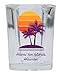 R and R Imports Hawaiâ€˜Ian Islands Souvenir 2 Ounce Square Shot Glass Palm Design 4-Pack
