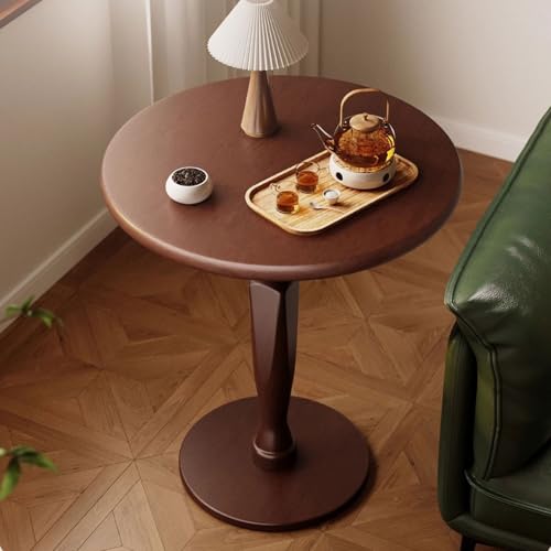 Table d'appoint avec piédestal en bois au design authentique