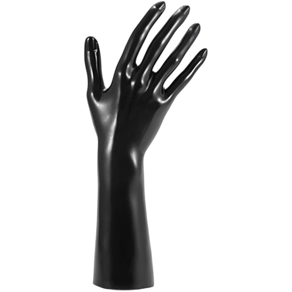 Baokuan Women's Black Mannequin Hand Display Rack, Right Hand Model Jewelry Display Rack Watch Display Rack, Bracelet Glove Organizer Rack For Home Store Display Prop