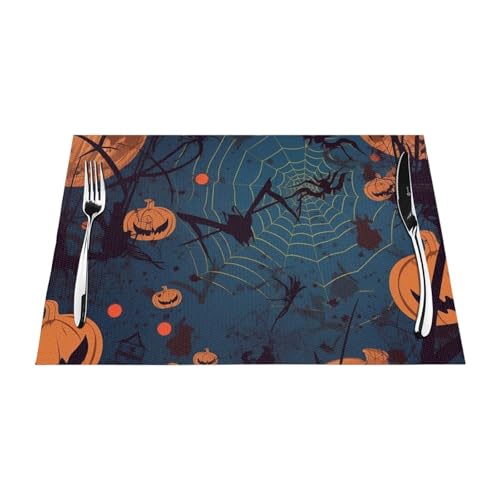 Set de table lavable en PVC résistant à la chaleur antidérapant Halloween