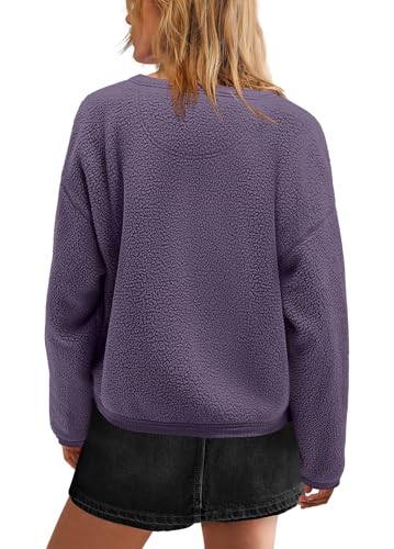 Image of Yanekop Womens Sherpa Jacket Button Down Fleece Winter Coat Fuzzy Jackets Chunky Cardigan Sweaters Open Knit Sweater