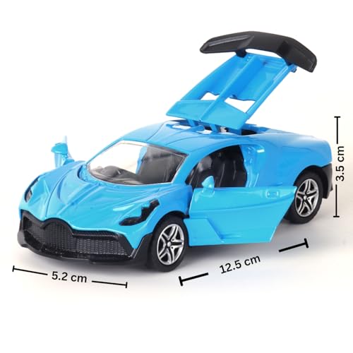 Image of Metal Die-Cast Sports Car | 1:37 Scale | Collectible Model | Durable Metal Body | Miniature Toy Vehicle | Classic Bug Design | Blue