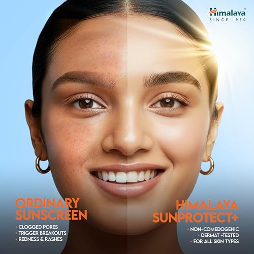 Image of Himalaya Sun Protect+ Ultra Light Sunscreen | Creme Gel | 90% Natural Origin Ingredients | In vivo tested SPF 50 PA++++ | Dermatologically tested for all skin types | No white cast | Sweat Resistant | 50g