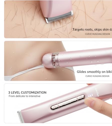 Tondeuse bikini femme et rasoir électrique 2 en 1 étanche IPX7 pour poils pubiens et corps