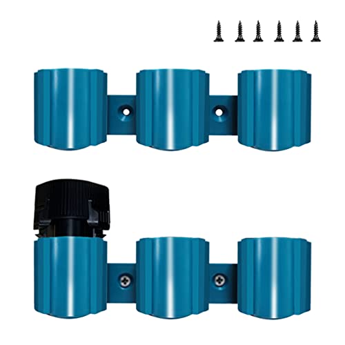 2 Piezas Soportes de Batería para Bosch/Makita/Milwaukee 10.8V 18 V, 3 en 1 Soporte de Pared con 6 Tornillos la Limpieza de Taller, sin Batería, Ideal para Taller o Furgoneta