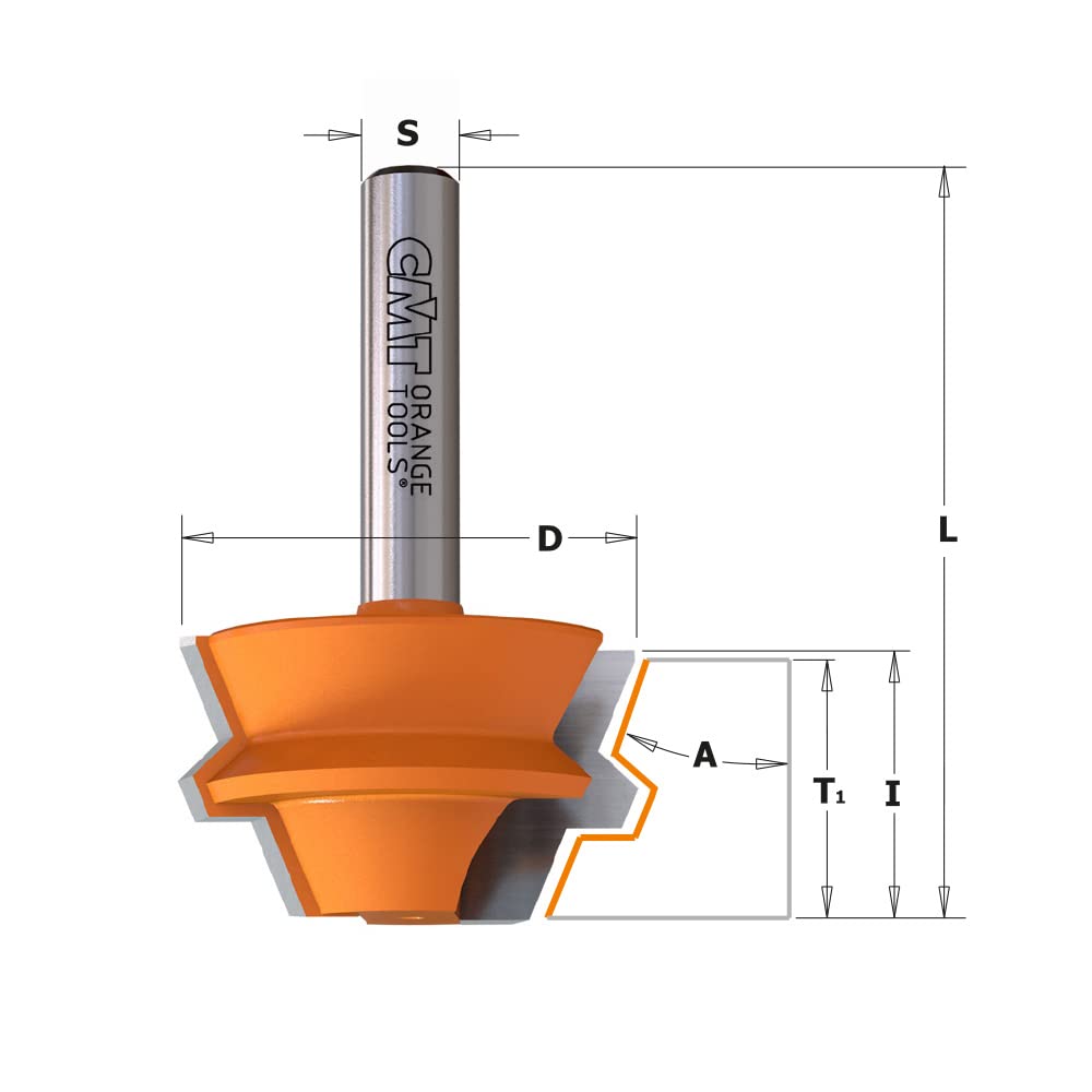 Lot De 2 Fraises à Joint CMT Orange Tools Pour Assemblages Bois - Diamètre 44,4 Mm, Profondeur 22 Mm