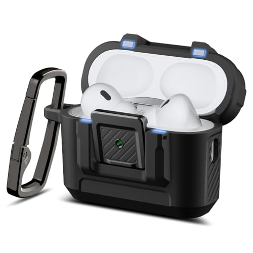 Image of Spigen for AirPods Pro 3 Case, Carabiner Included, Shock-Proof, Lost-Prevent Cover, (Lock Fit) - Matte Black