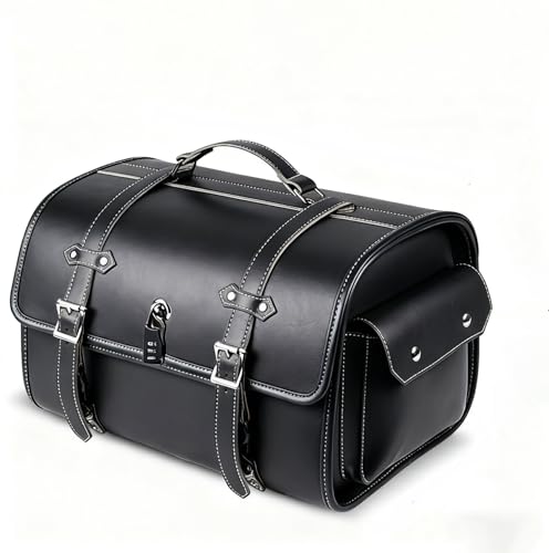 バイク用リアバッグ 大容量 PU 製 全方位防水 着脱可能ユニバーサル取り付け簡単 変形しにくい ヘルメット収納可能 全車種対応 ツーリング/キャンプ/通勤/出前デリバリー用 オートバイ付属品サイクリング用品 (B)