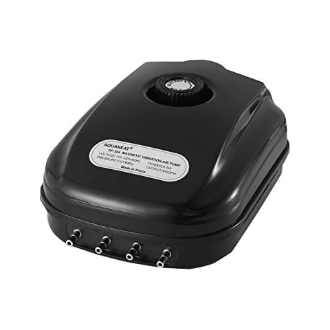 AQUANEAT Aquarium Air Pump 300GPH, for up to 200 Gallon Fish Tank, Powerful Hydroponic Aerator Pump, Adjustable Oxygen Bubbler Cover
