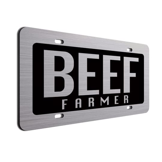 Beef Farmer Car Tag- Cattle Farmer License Plate