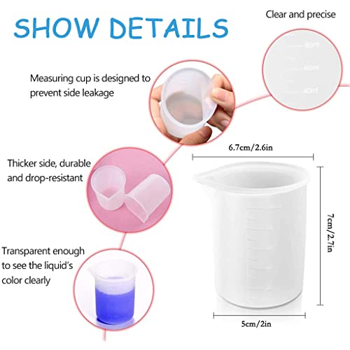 Image of HASTHIP 29 PCS Silicone Resin Measuring Cups Kit with Mixing Bowl, Resin Mixing Cups, Silicone Mold Workbenches Beaker Drilling Bits Sticks Cup Dispenser
