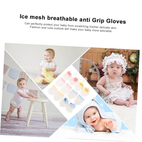 3 Sets Baby Mittens Breathable Ice Silk Mesh Anti-Scratch Gloves for Newborns Soft Infant Hand Protectors for Baby Boys and Girls3