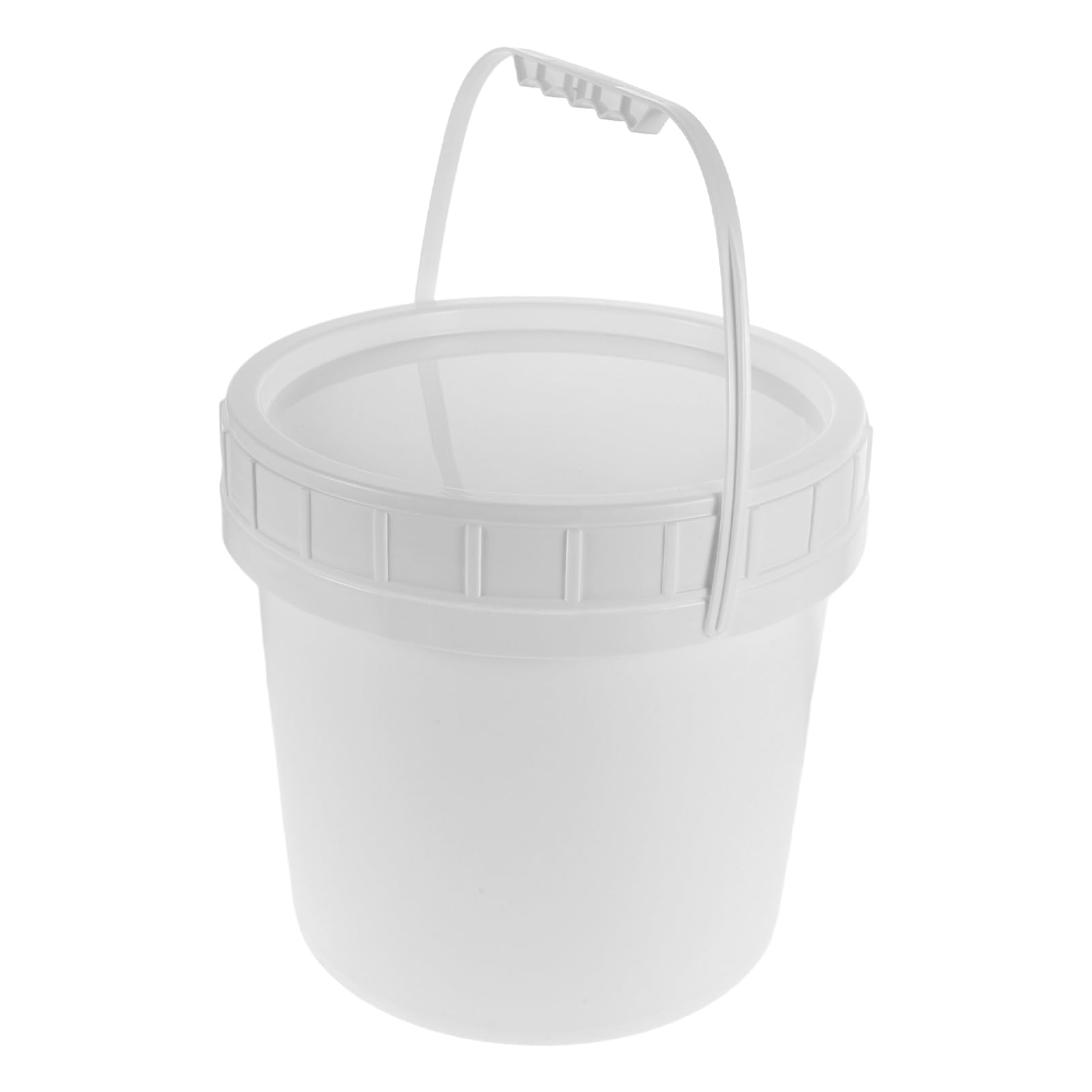 Alipis Cubo de Plástico Blanco de 5l con Tapa Hermética y Asa Reforzada para Almacenamiento de Ingredientes y Salsas en Cocinas Domésticas