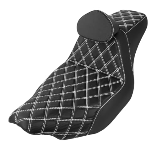 Sillín motocicleta doble con cojín ergonómico lumbar para mitigar la fatiga en ruta