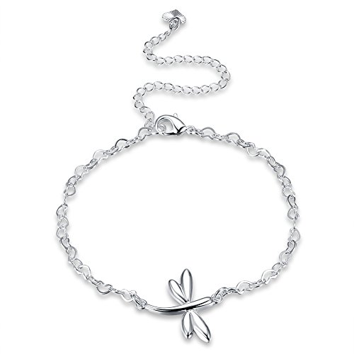 Wenbin Fashion Lady Silver Plated Anklet Dragonfly Adjustable Anklet Infinity Anklet Barefoot Sandals Beach Anklet Jewelry