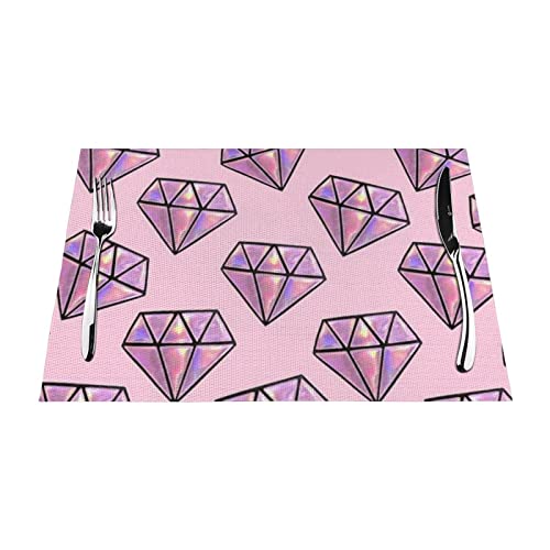 Set de table resistant a la chaleur rose 30x45 rectangulaire lavable - 2
